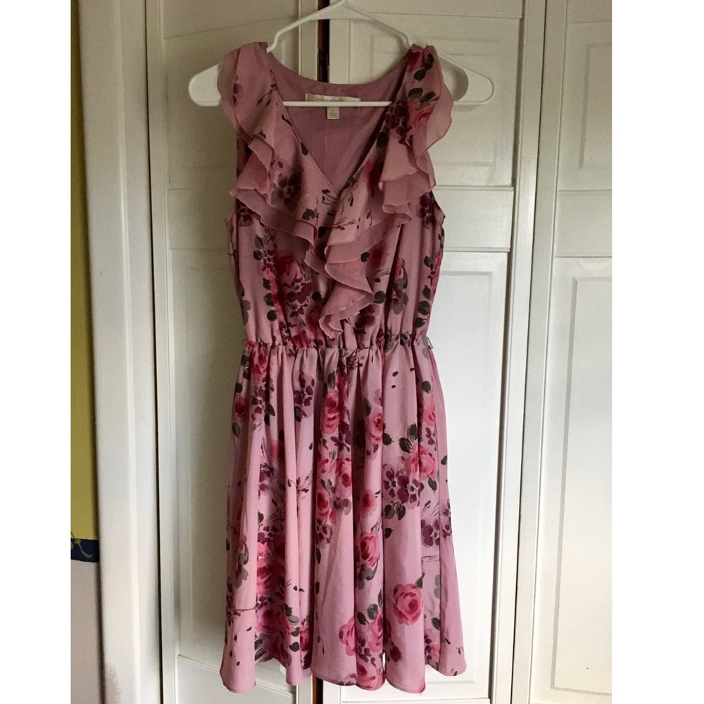 LC Lauren Conrad floral dress + Belt